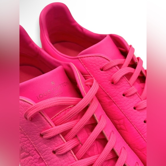 RARE preloved Louis Vuitton's Luxembourg PINK MONOGRAM sneakers 8.5 US men’s - Picture 3 of 10